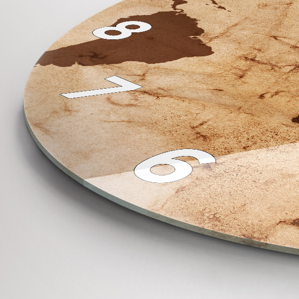 Horloge ronde Carte du monde vintage