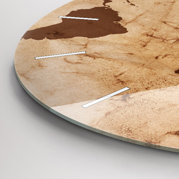 Horloge ronde Carte du monde vintage