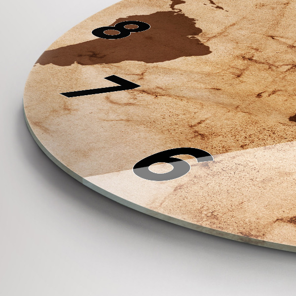 Horloge ronde Carte du monde vintage