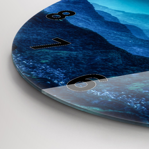 Horloge ronde 'Montagnes à l''aquarelle'