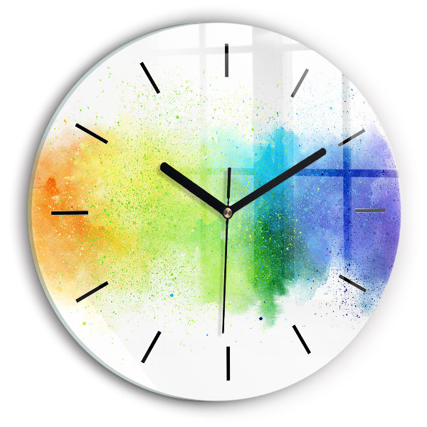 Horloge ronde Arc-en-ciel abstrait