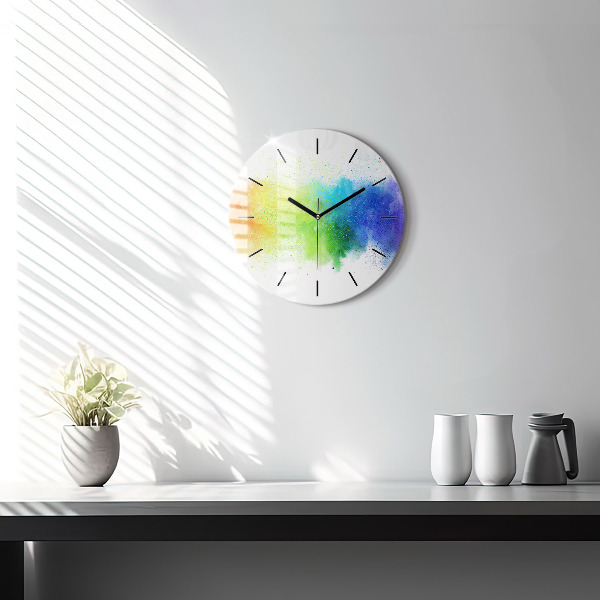 Horloge ronde Arc-en-ciel abstrait