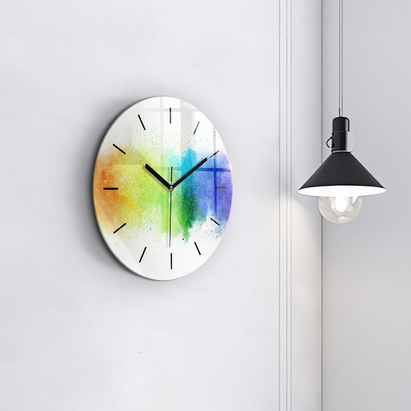 Horloge ronde Arc-en-ciel abstrait