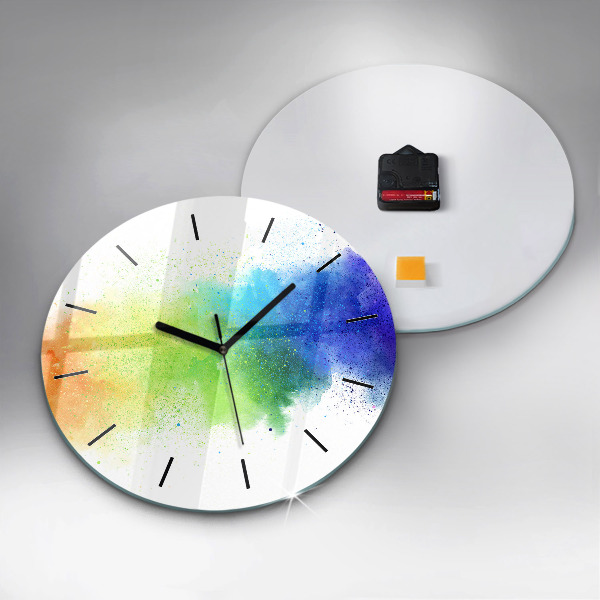 Horloge ronde Arc-en-ciel abstrait