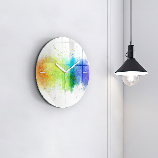 Horloge ronde Arc-en-ciel abstrait