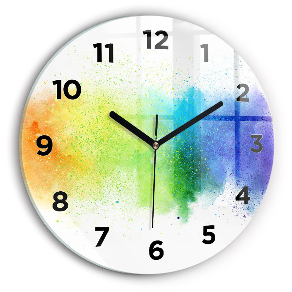 Horloge ronde Arc-en-ciel abstrait