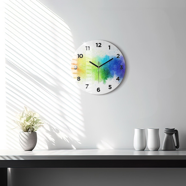 Horloge ronde Arc-en-ciel abstrait