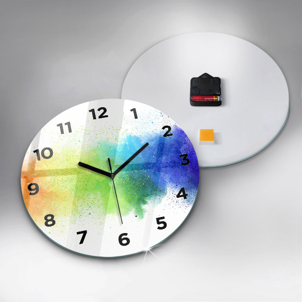 Horloge ronde Arc-en-ciel abstrait