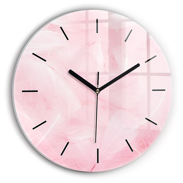 Horloge ronde Plumes – abstrait