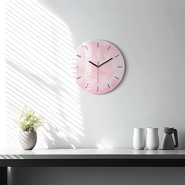 Horloge ronde Plumes – abstrait
