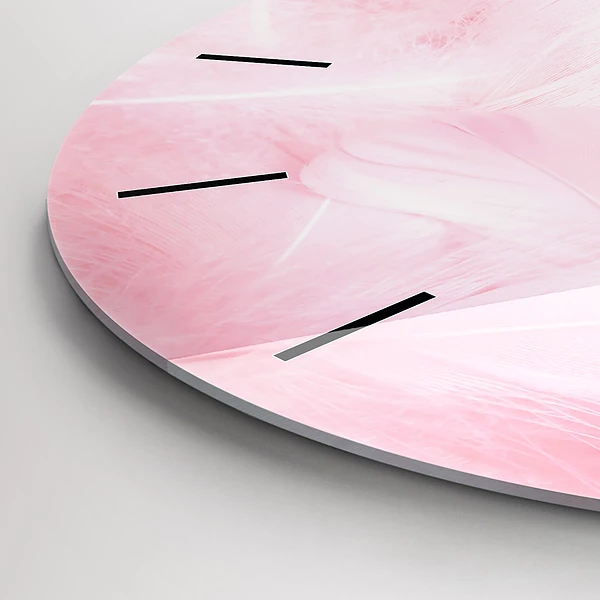 Horloge ronde Plumes – abstrait