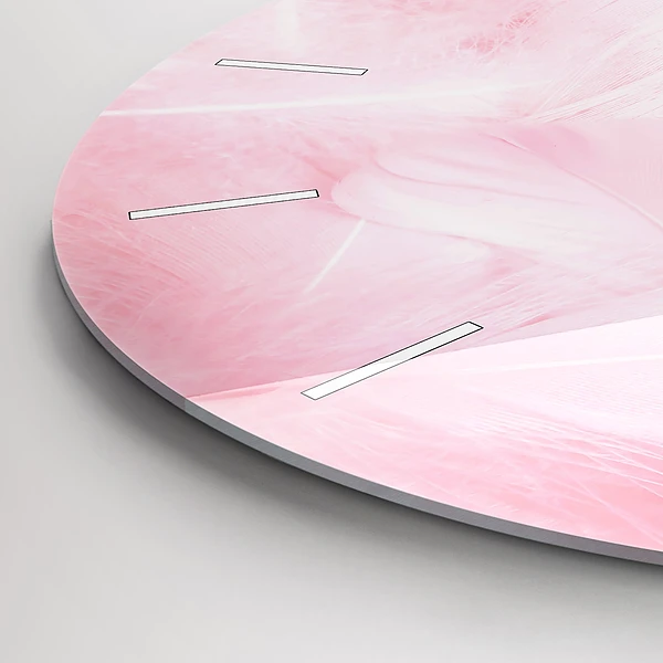 Horloge ronde Plumes – abstrait