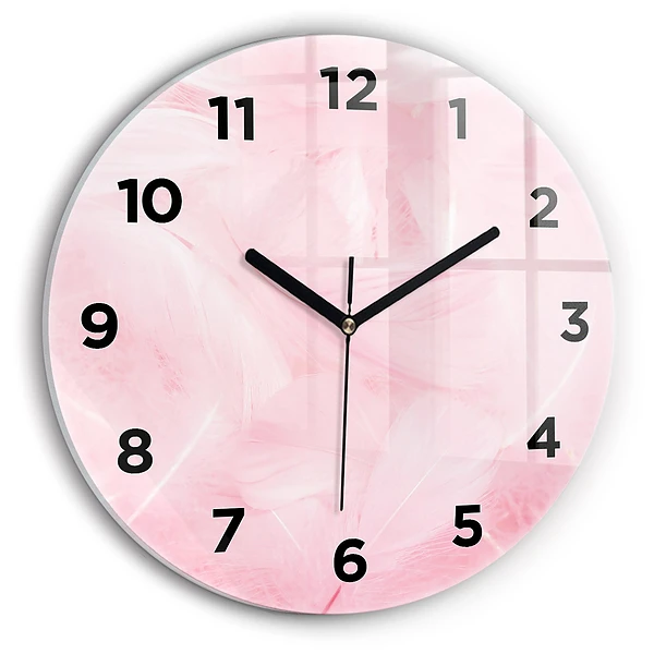 Horloge ronde Plumes – abstrait