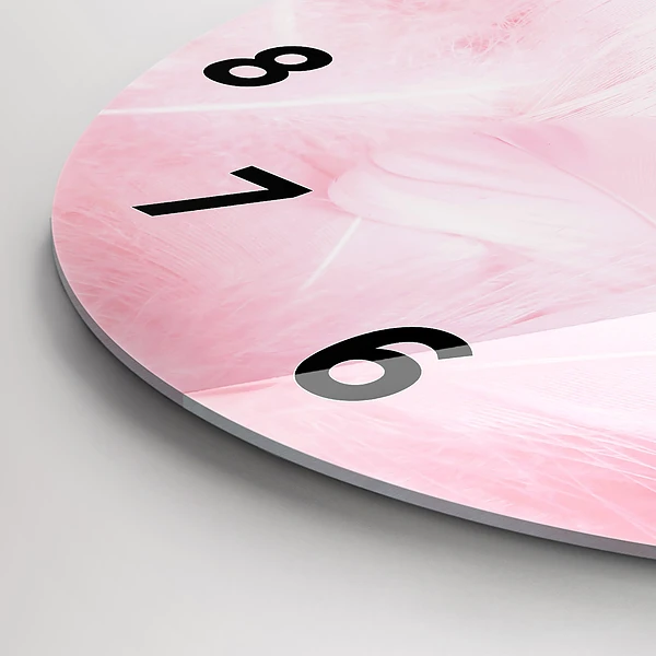 Horloge ronde Plumes – abstrait