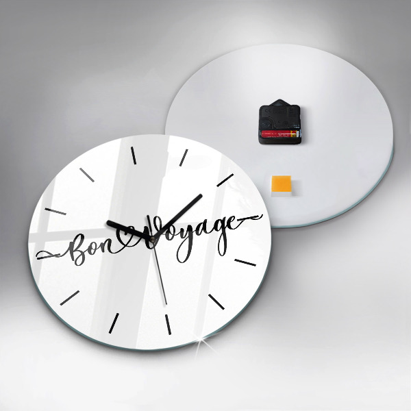 Horloge ronde 'L''inscription Bon voyage'