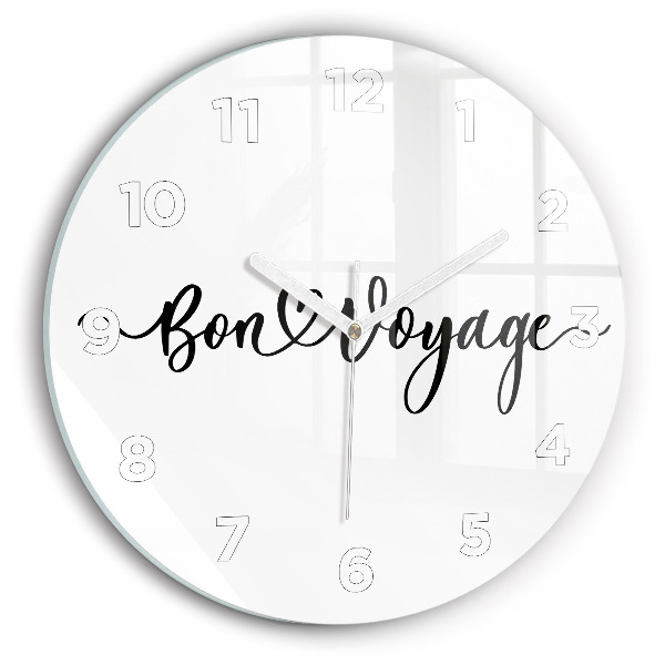 Horloge ronde 'L''inscription Bon voyage'