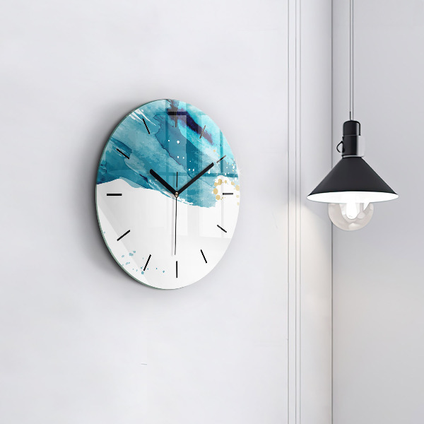 Horloge ronde Coups de pinceau