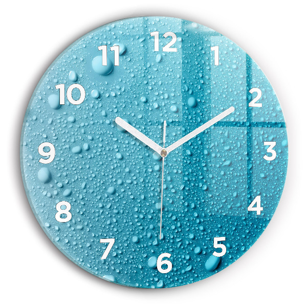 Horloge ronde 'Gouttes d''eau sur le verre'