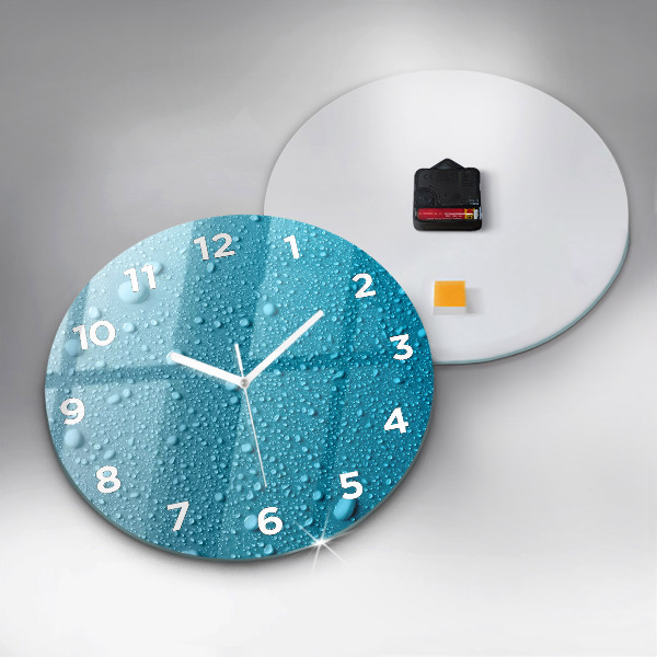 Horloge ronde 'Gouttes d''eau sur le verre'