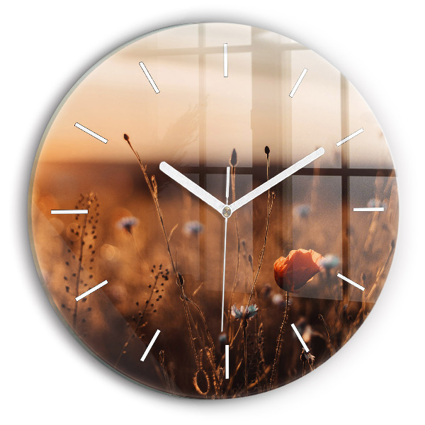 Horloge ronde Lever de soleil sur le terrain