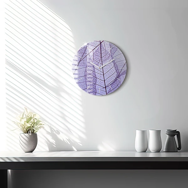 Horloge ronde Feuilles – nature