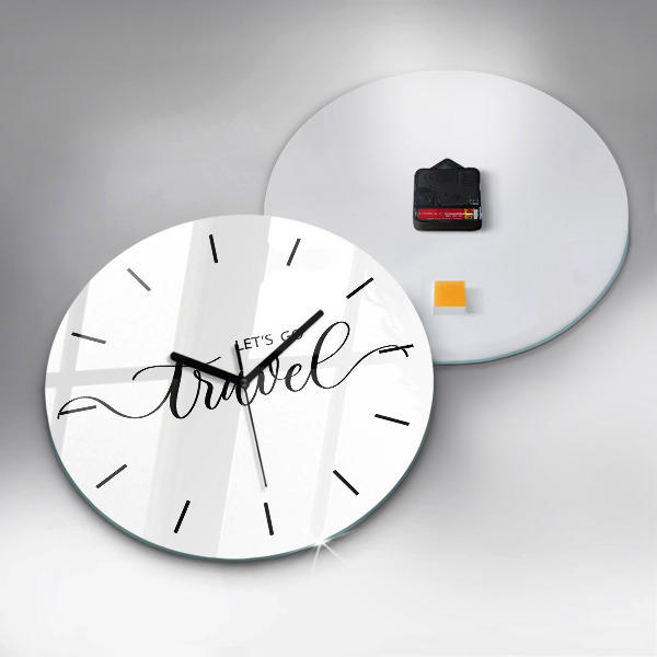Horloge ronde 'L''inscription Voyage'