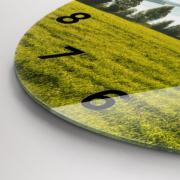 Horloge ronde Montagnes et champs