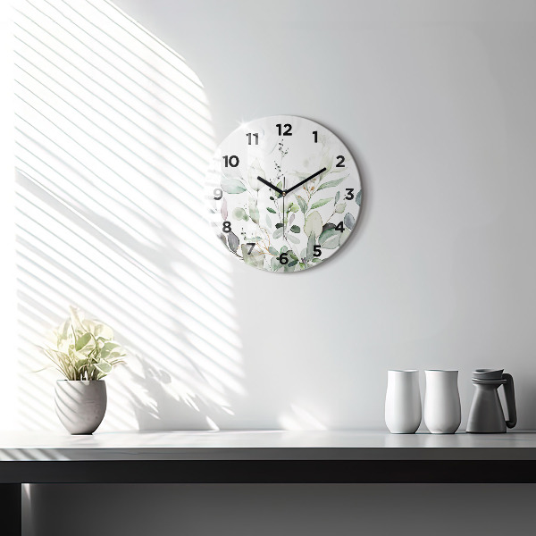 Horloge ronde Feuilles de plantes