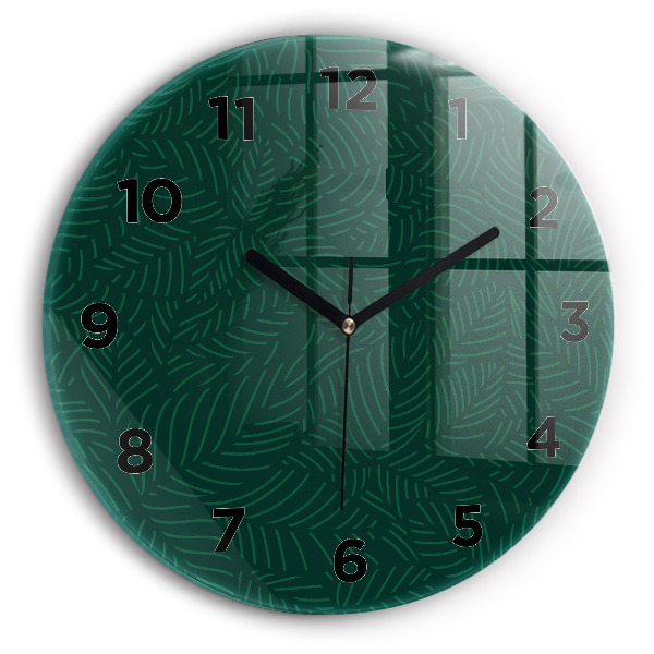 Horloge ronde Motif de feuille