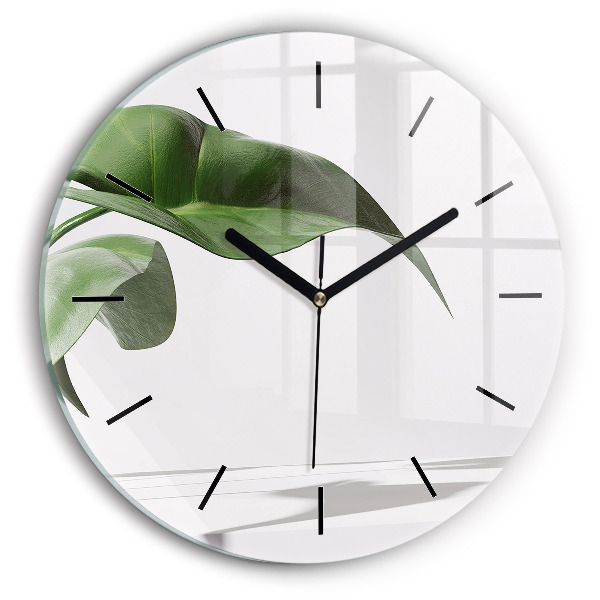 Horloge ronde Feuilles abstraites