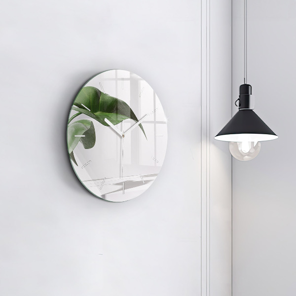 Horloge ronde Feuilles abstraites