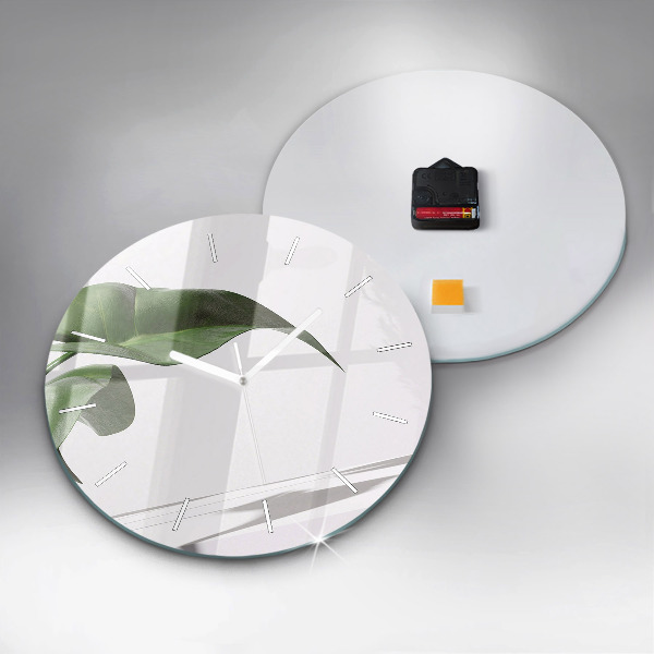 Horloge ronde Feuilles abstraites