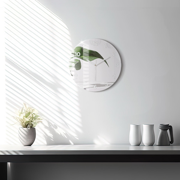 Horloge ronde Feuilles abstraites