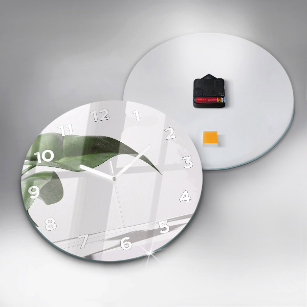Horloge ronde Feuilles abstraites