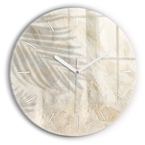 Pendule murale ronde 'Sable à l''ombre des palmiers'