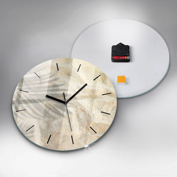 Pendule murale ronde 'Sable à l''ombre des palmiers'