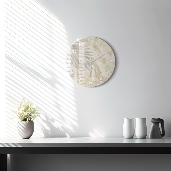 Pendule murale ronde 'Sable à l''ombre des palmiers'