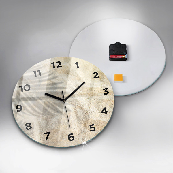 Pendule murale ronde 'Sable à l''ombre des palmiers'