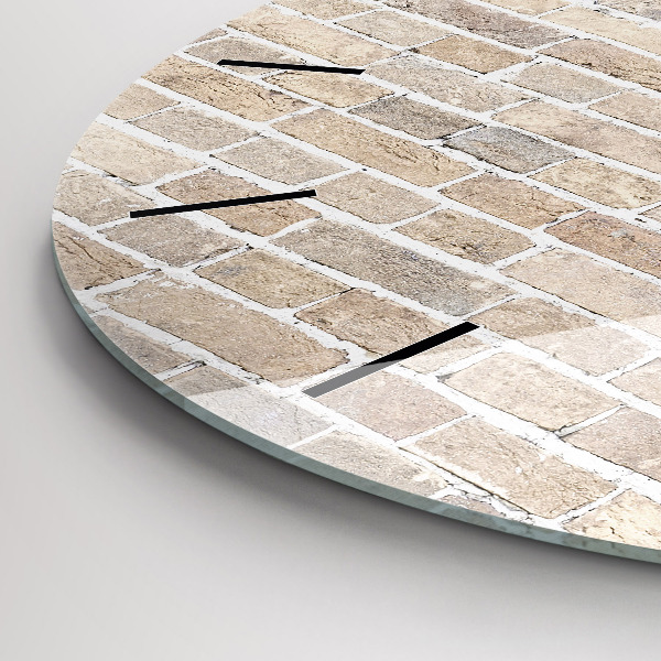 Pendule murale ronde Mur de briques