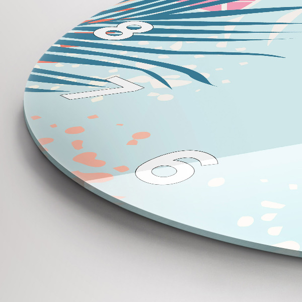 Pendule murale ronde Feuilles pastel – Tropiques