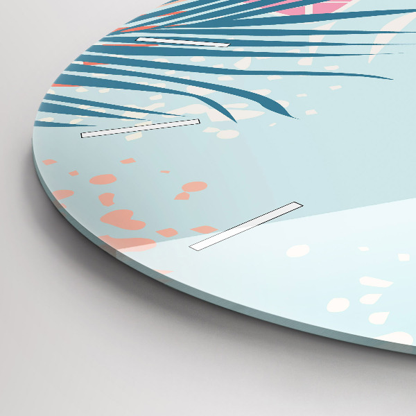 Pendule murale ronde Feuilles pastel – Tropiques