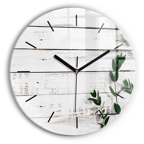 Pendule murale ronde Planches en bois clair