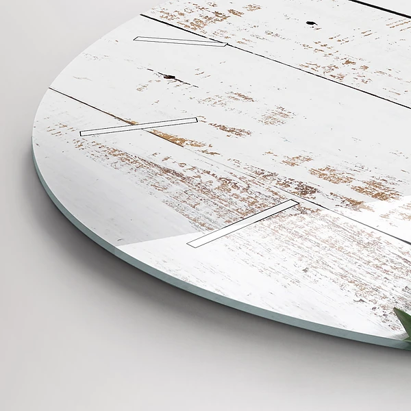 Pendule murale ronde Planches en bois clair