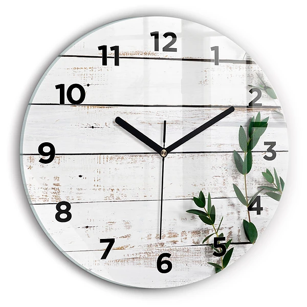 Pendule murale ronde Planches en bois clair