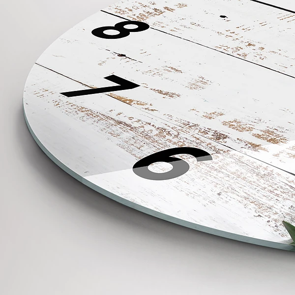Pendule murale ronde Planches en bois clair