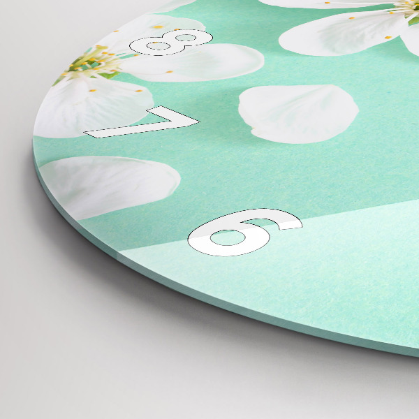 Pendule murale ronde Fleurs de pommier en fleurs