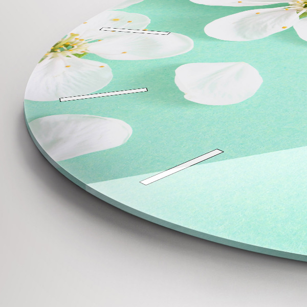 Pendule murale ronde Fleurs de pommier en fleurs