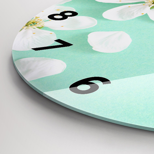 Pendule murale ronde Fleurs de pommier en fleurs