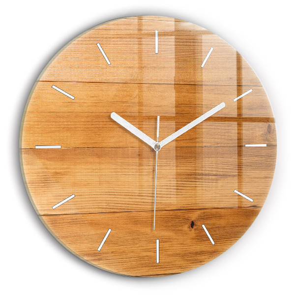 Pendule murale ronde planches de bois