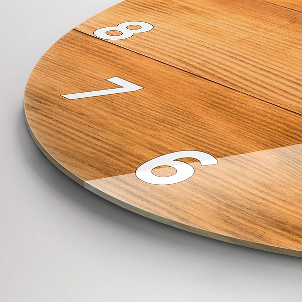 Pendule murale ronde planches de bois